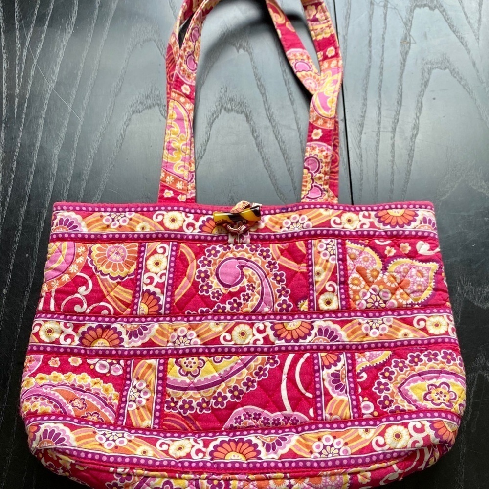 Vera Bradley Raspberry Fizz Paisley Tote Bag